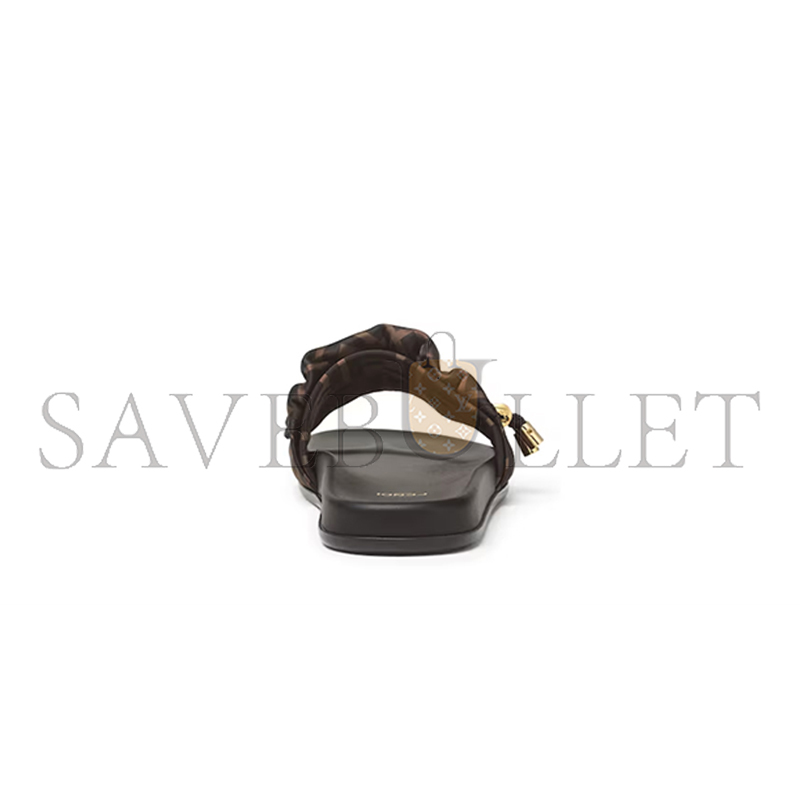 F**di feel brown satin slides 8x8142ae7sf0r7v